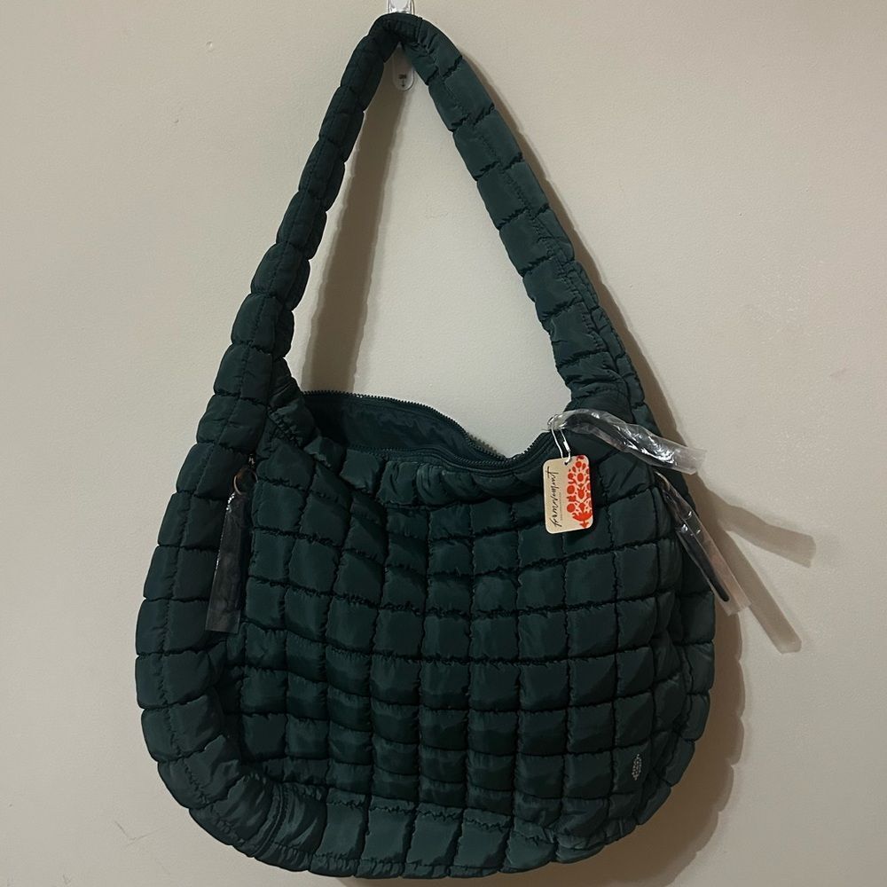 NWT Free People Quilted Carryall Bag + Quilted Micro Pouch + Shopping Bag - Picture 7 of 8